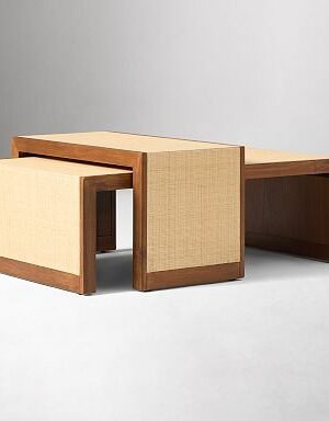 Baldwin Raffia Nesting Coffee Tables (28"-40")