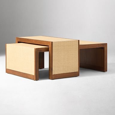 Baldwin Raffia Nesting Coffee Tables (28"-40")