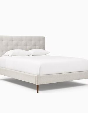 Emmett Tufted Bed - Wood Legs