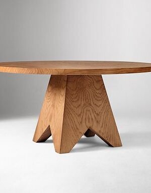 Pierce & Ward Burl Wood Round Dining Table