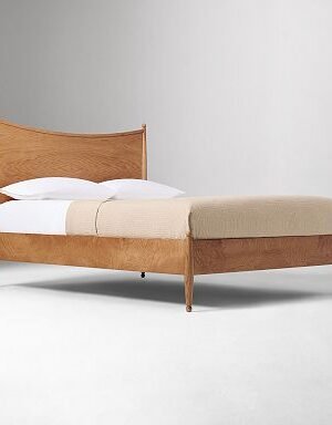 Pierce & Ward Curved Burl Wood Bed